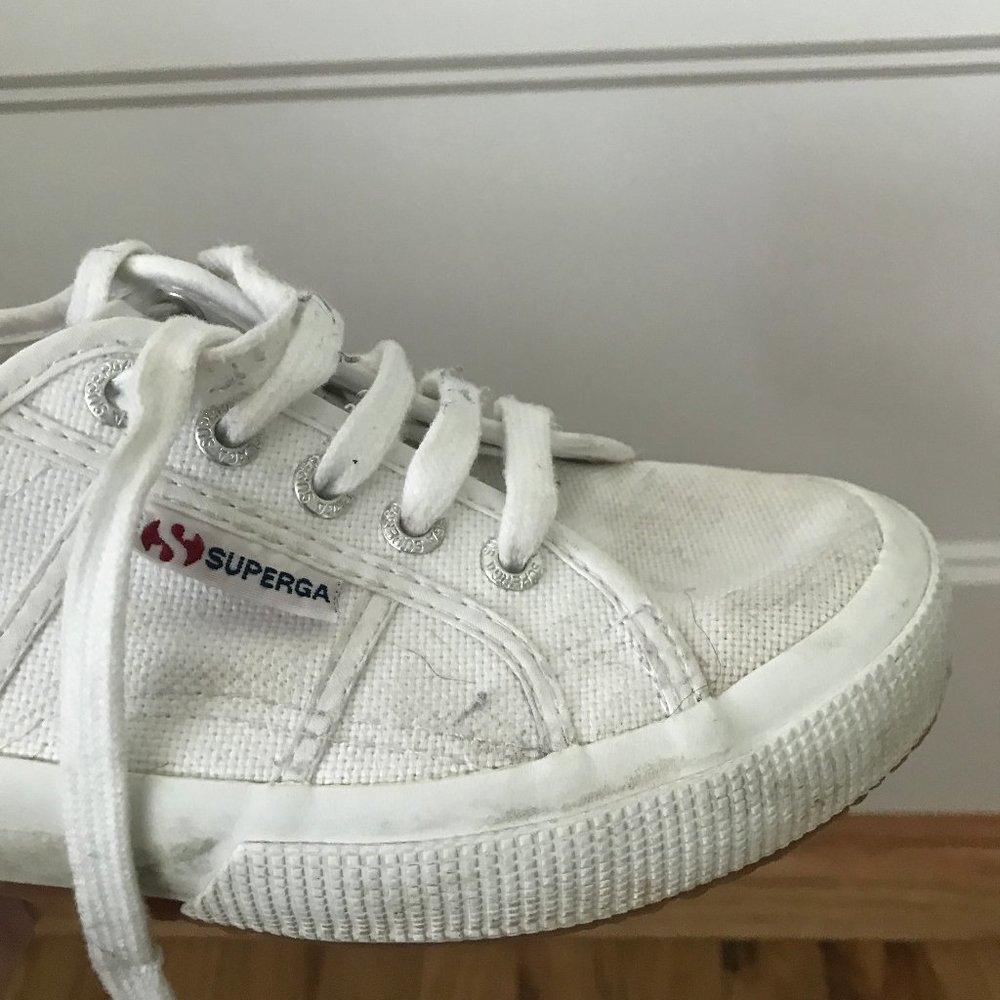 SUPERGA white laced sneakers